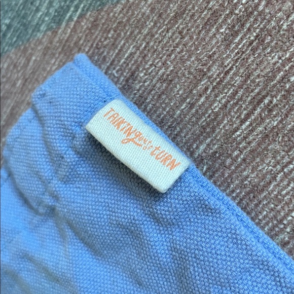 Thinking Out Of Turn Blue Mini Tote Bag with Smiley Flower Design Quote - Picture 3 of 8